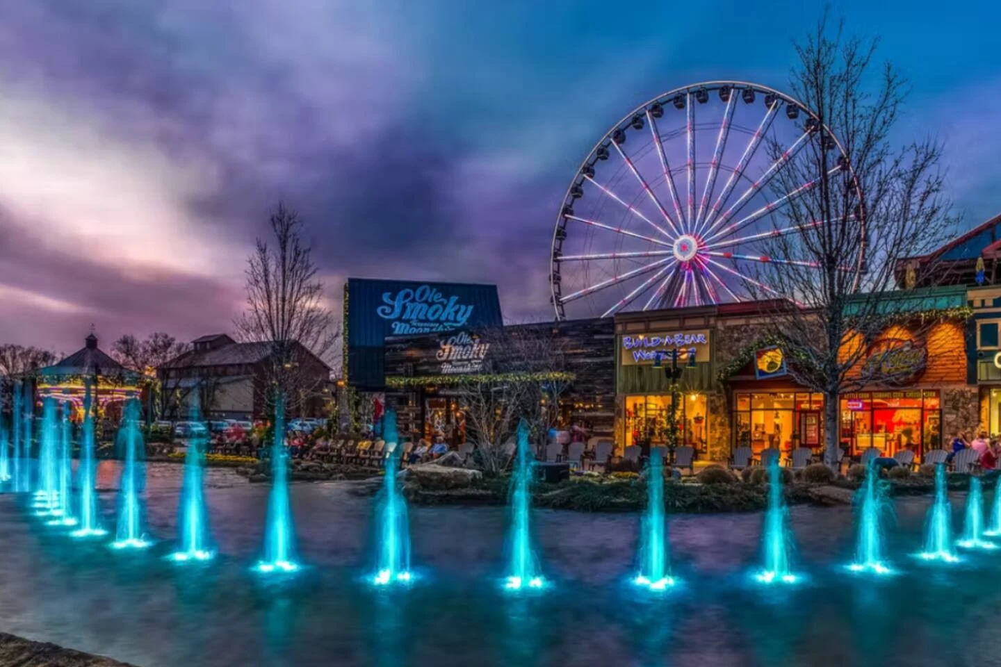 The Island in Pigeon Forge is a family-friendly destination filled with unique shops, delicious restaurants, and fun rides for the kids.