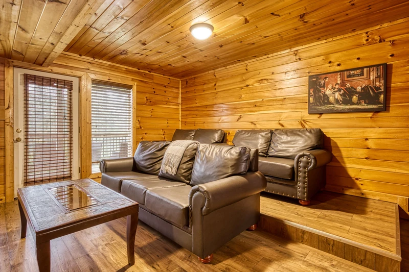Bearadise Mountain Lodge middle level sitting area in game room