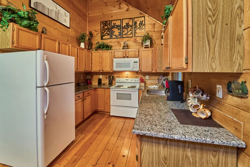 A fully equipped kitchen for making breakfast, lunch, and supper!