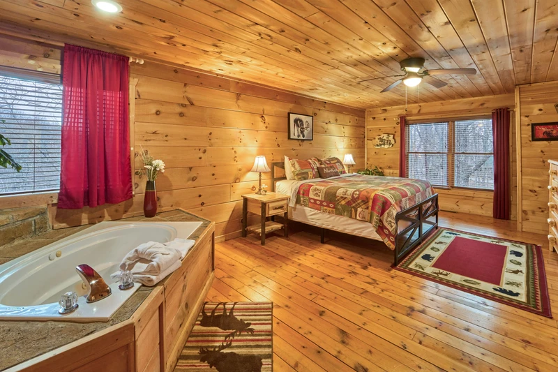 Enjoy the king size ben in the extra large primary bedroom.