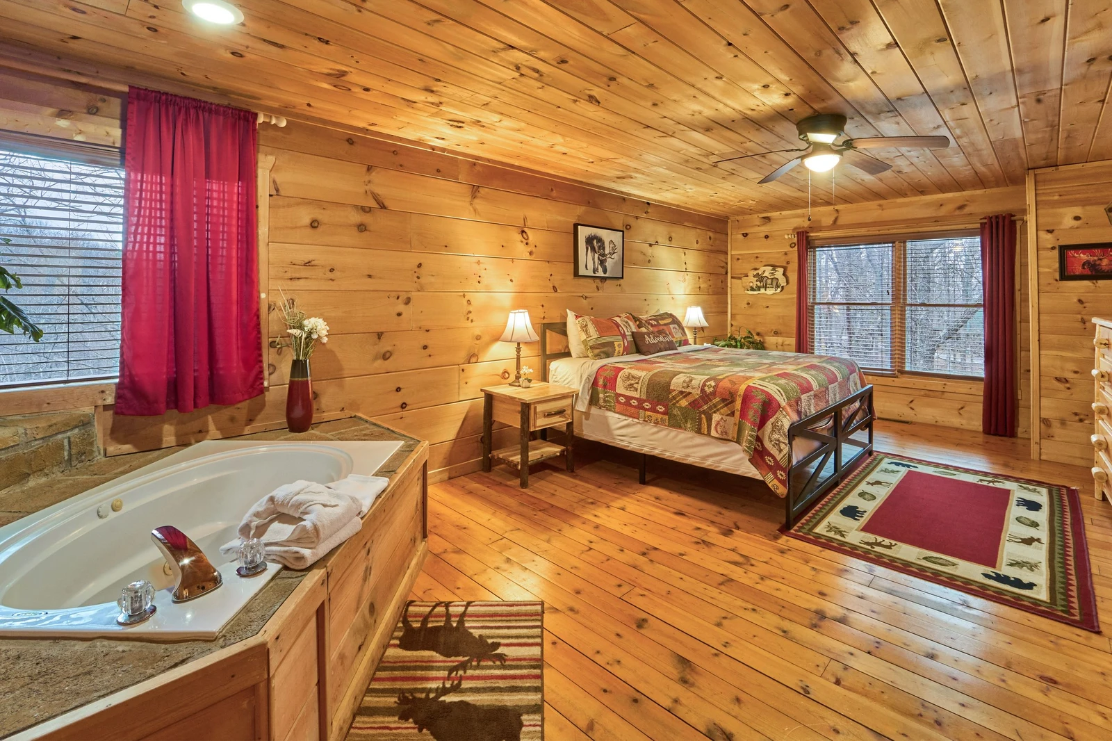 Enjoy the king size ben in the extra large primary bedroom.