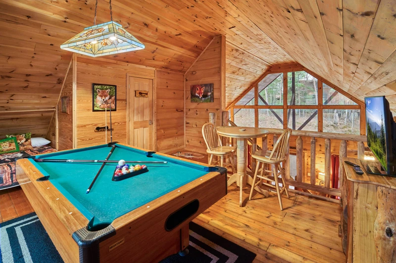 Two can play cards while others play pool!