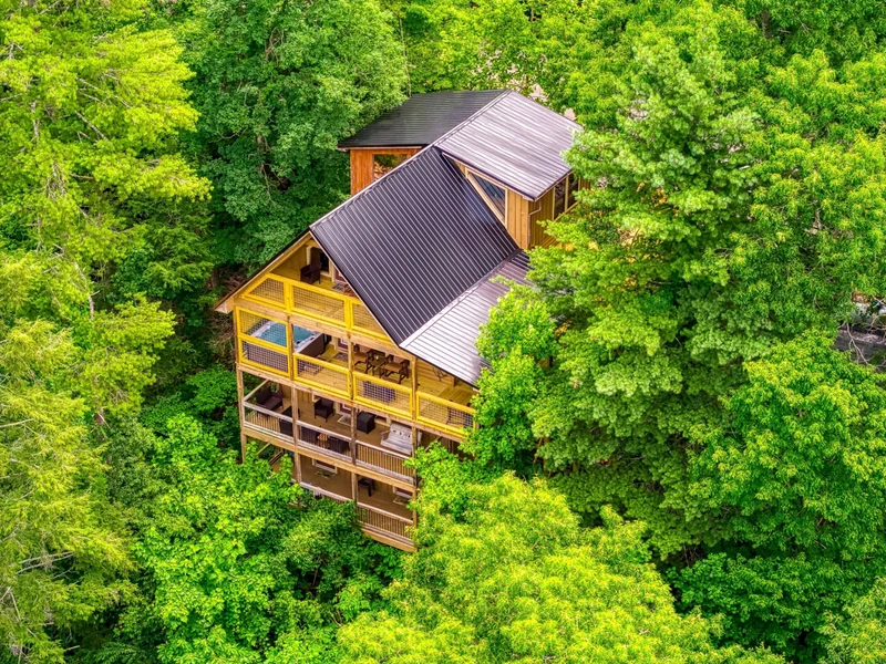 Bearadise Mountain Lodge birds eye view of the cabin