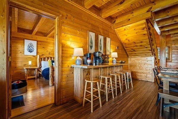 Coffee station with bar seating