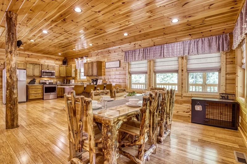 Woodness Gracious dining area and fully furnished kitchen