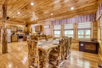 Woodness Gracious dining area and fully furnished kitchen