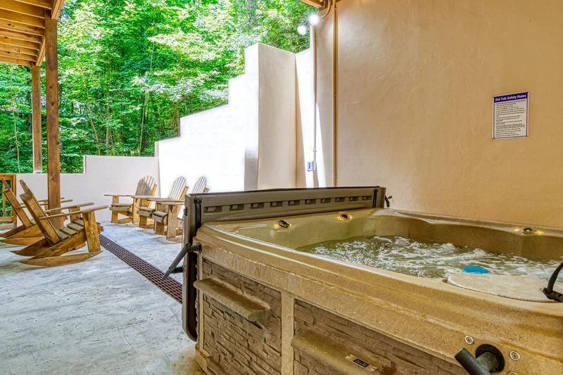 Woodness Gracious hot tub and rocking chairs
