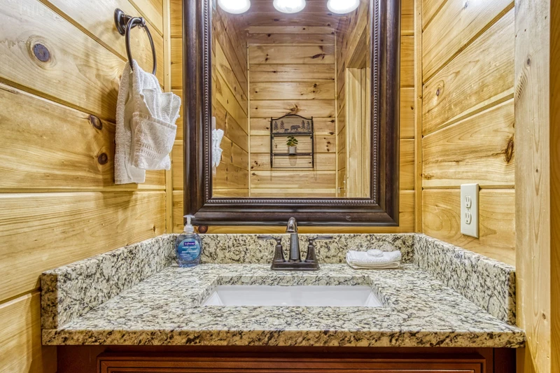 Woodness Gracious upper level half bath