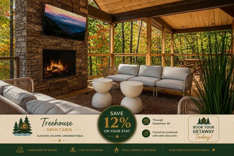 Property image, Exterior, of Treehouse Swim Cabin