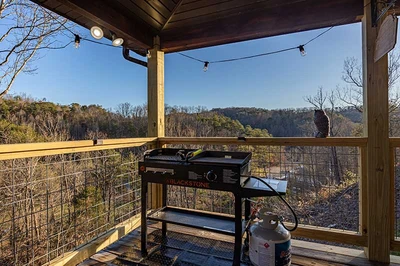 Large gas grill at your Smokies cabin getaway.