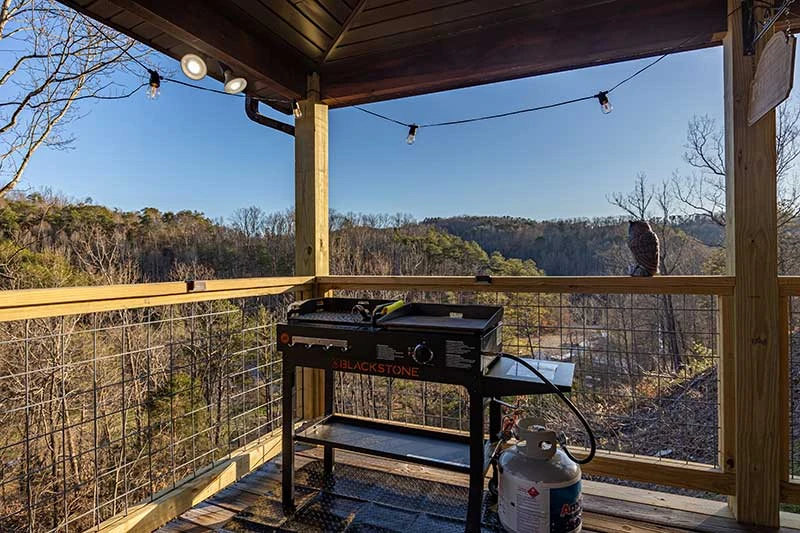 Large gas grill at your Smokies cabin getaway.