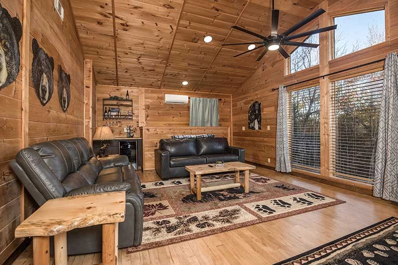 Large windows in your Smokies cabin.