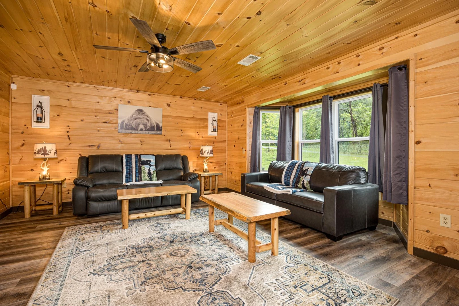 Living room at your Smoky Mountains cabin.