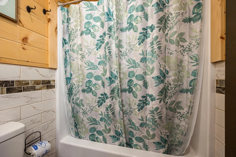 Cabin's bath and shower combo.