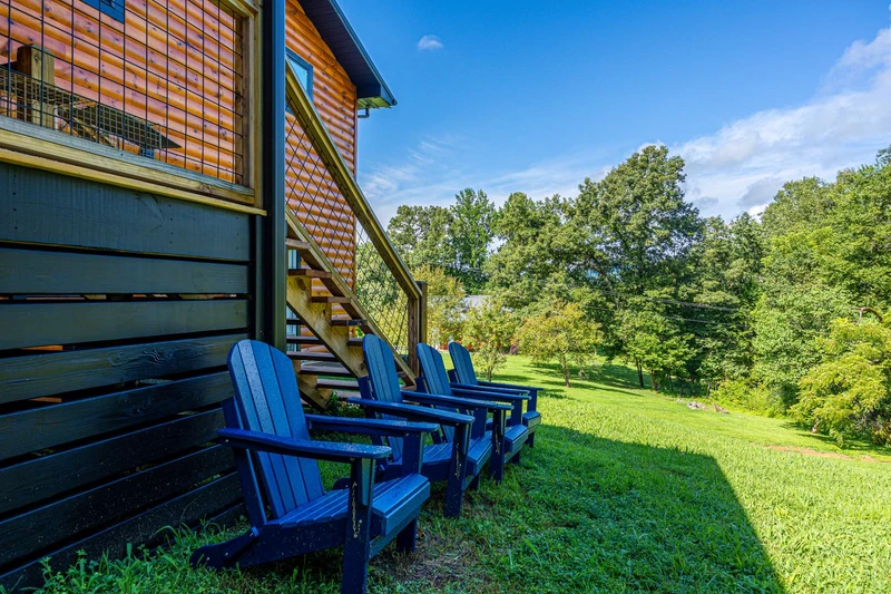 Seating out back of your cabin in the Smokies.