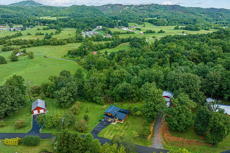 Smoky Mountains aerial photo.