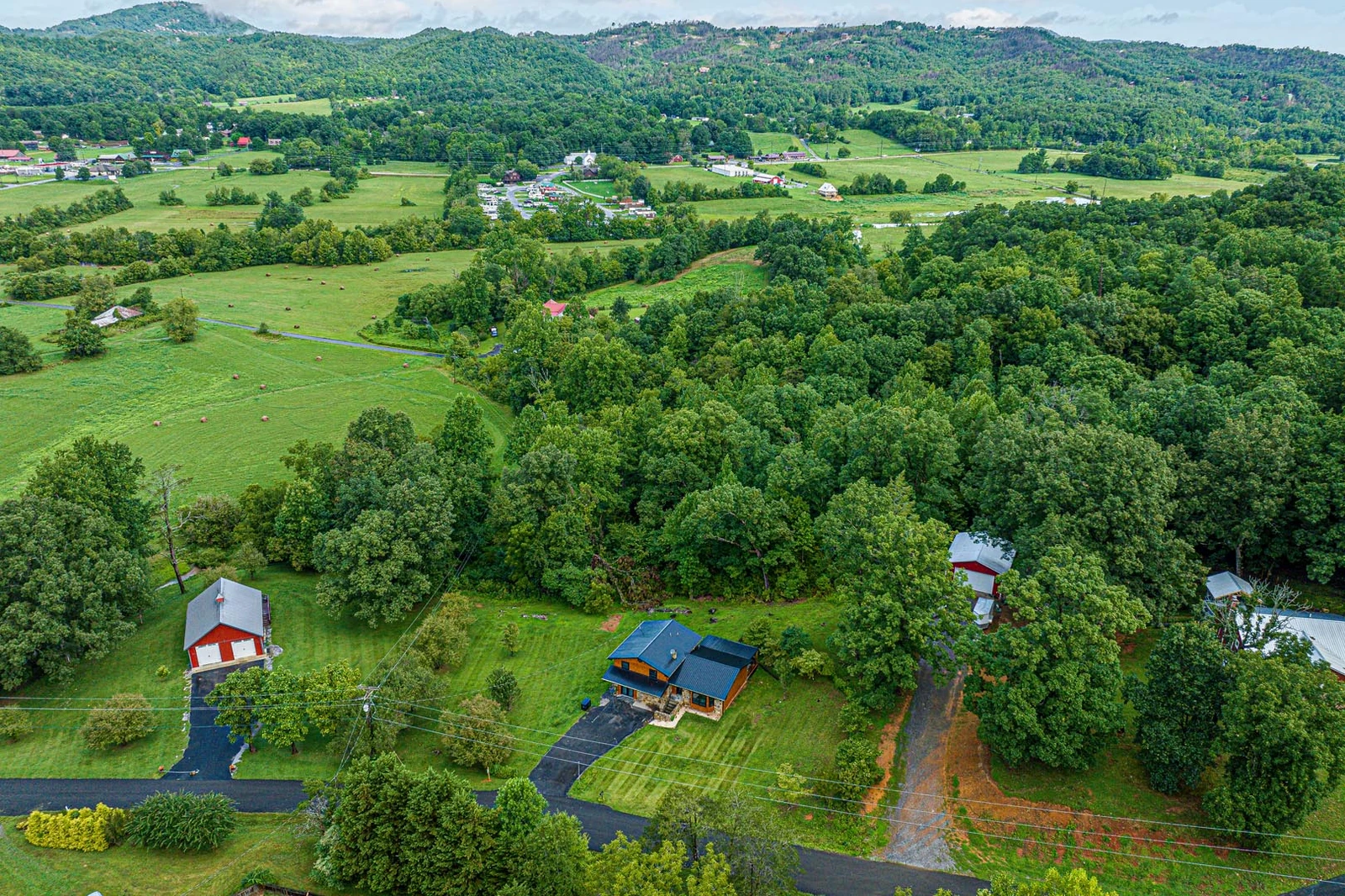 Smoky Mountains aerial photo.