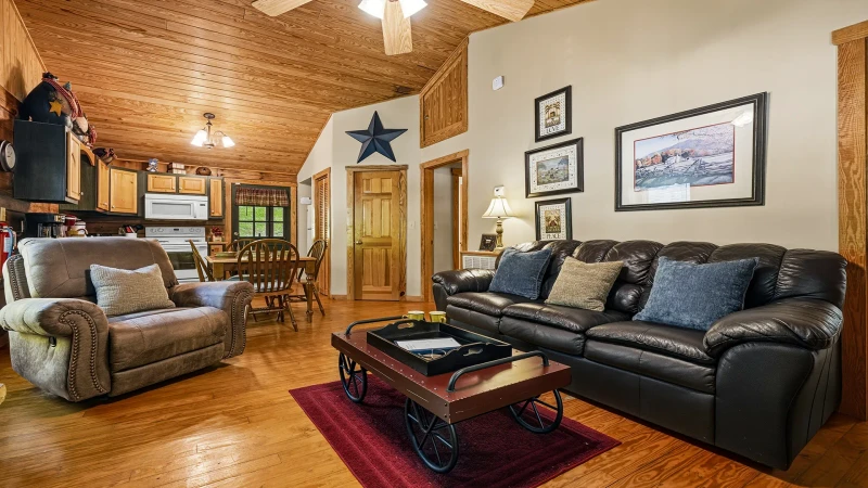 Smoky Mountains cabin living room.