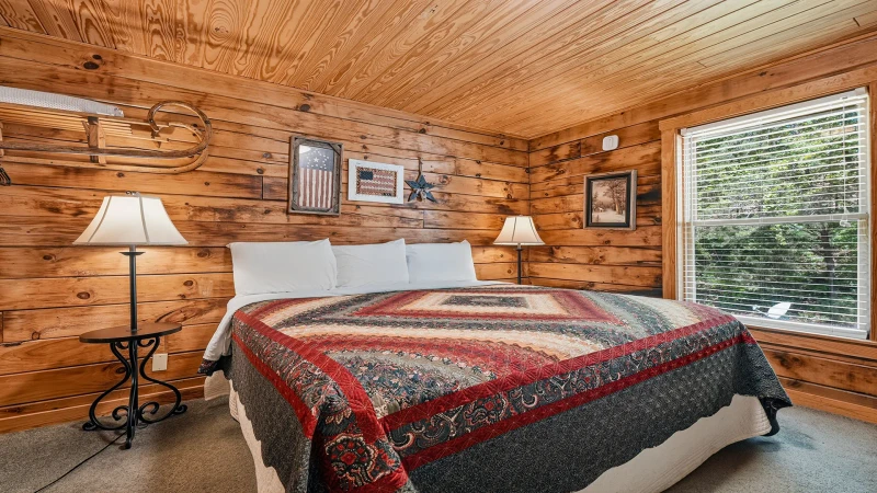 First bedroom in your Echota Resort cabin rental.