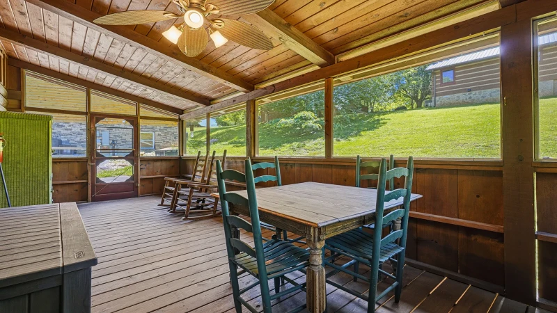 Screened porch at your Smoky Mountains cabin.