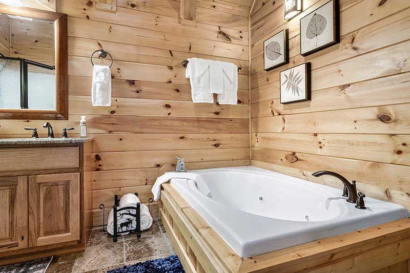 Enjoy the warm bubbles of a jacuzzi bath.