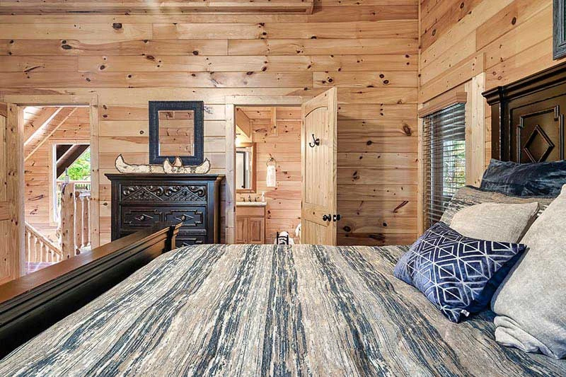 Rental cabin with full bath.