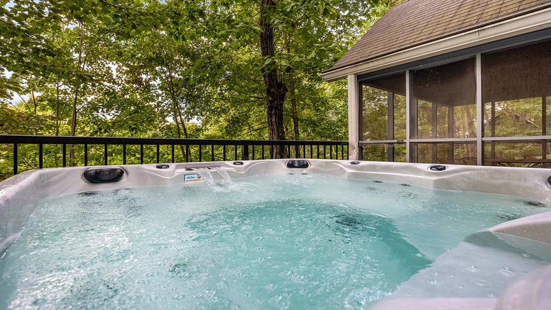 Family sized hot tub at your chalet in Gatlinburg's Chalet Village.