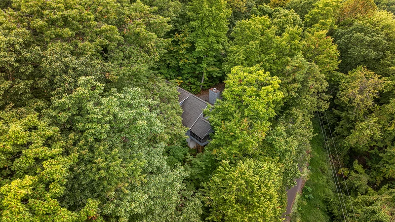 Life's more fun in the Smokies and this aerial photo tells a story of living in the forest.