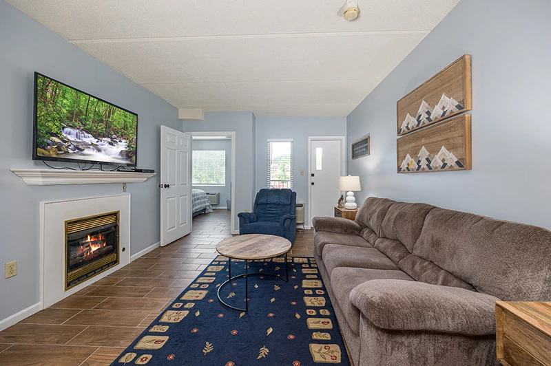 Living Room of Bearfoot Lodge Gatlinburg condo. 
