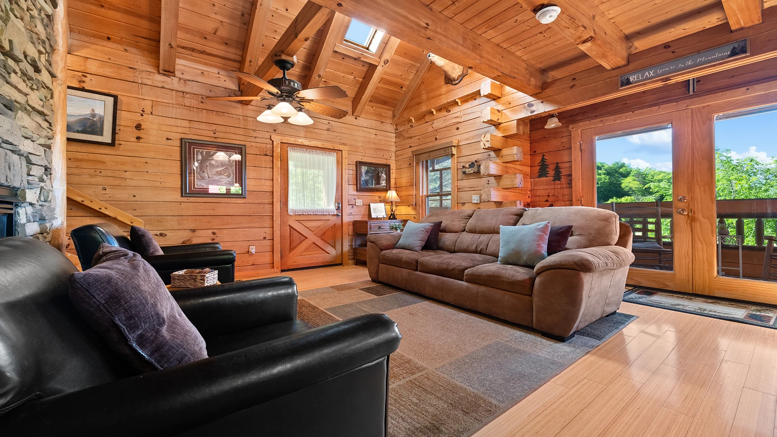 Main floor living room at your Smoky Mountains cabin.