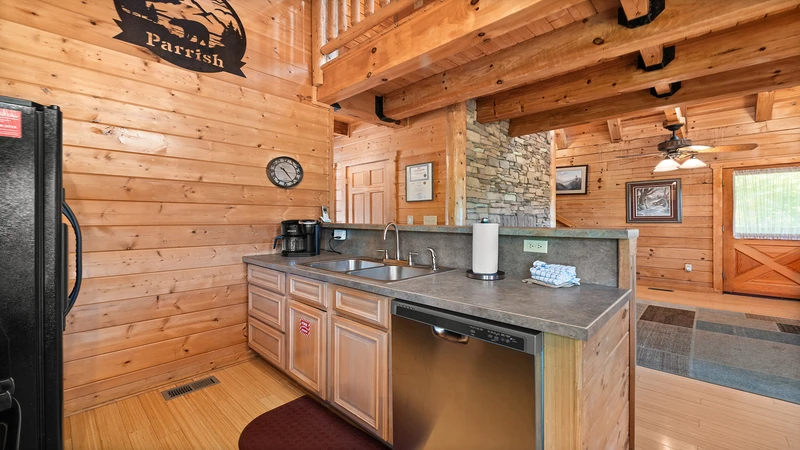 Fully equipped kitchen at your Smoky Mountains cabin.
