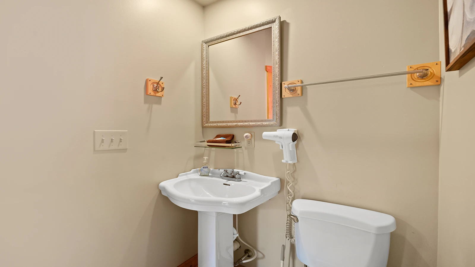 Cabin provides plenty of get ready baths for the family.