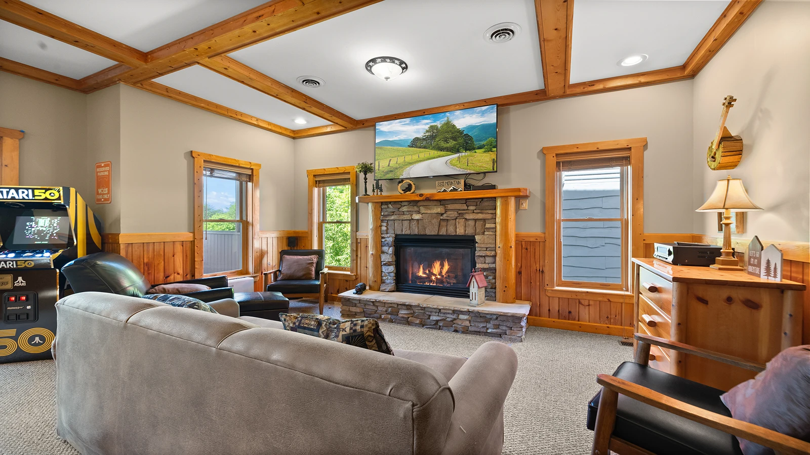 Seasonal fireplace at your cabin in the Smokies.