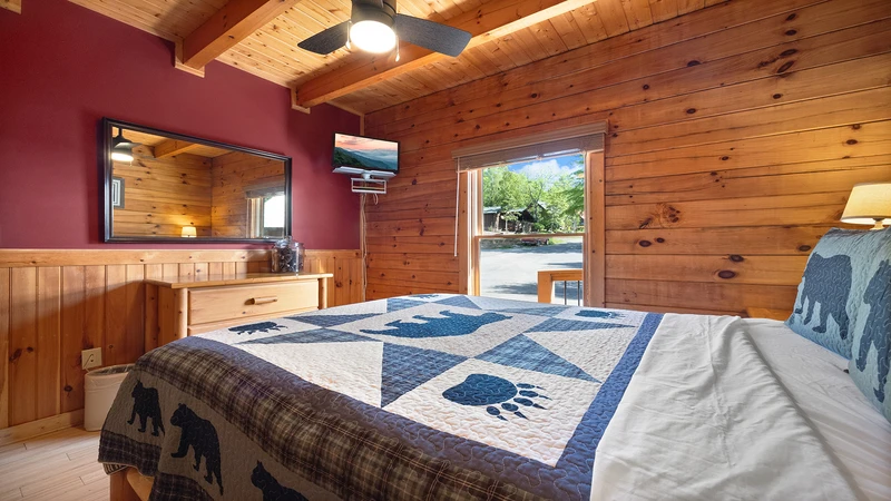 Feel at home in your well furnished cabin bedroom.