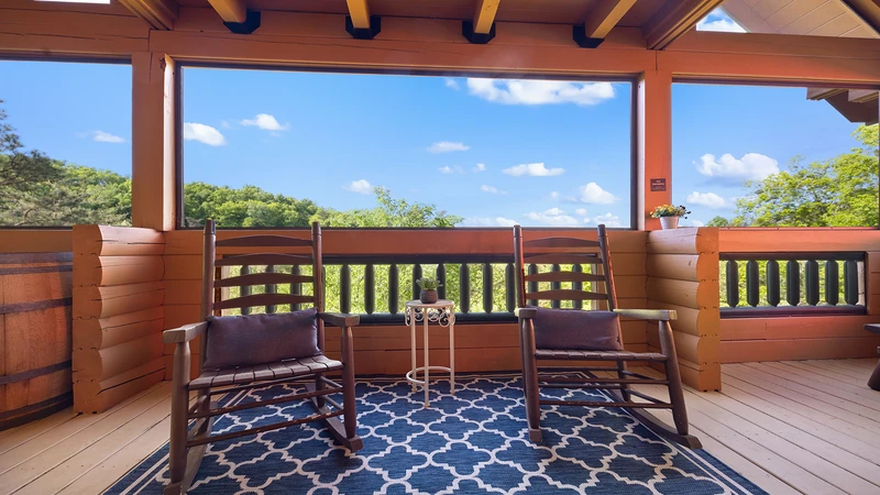 Rock the leisure moments away in your cabin's rockers on the screened in porch.