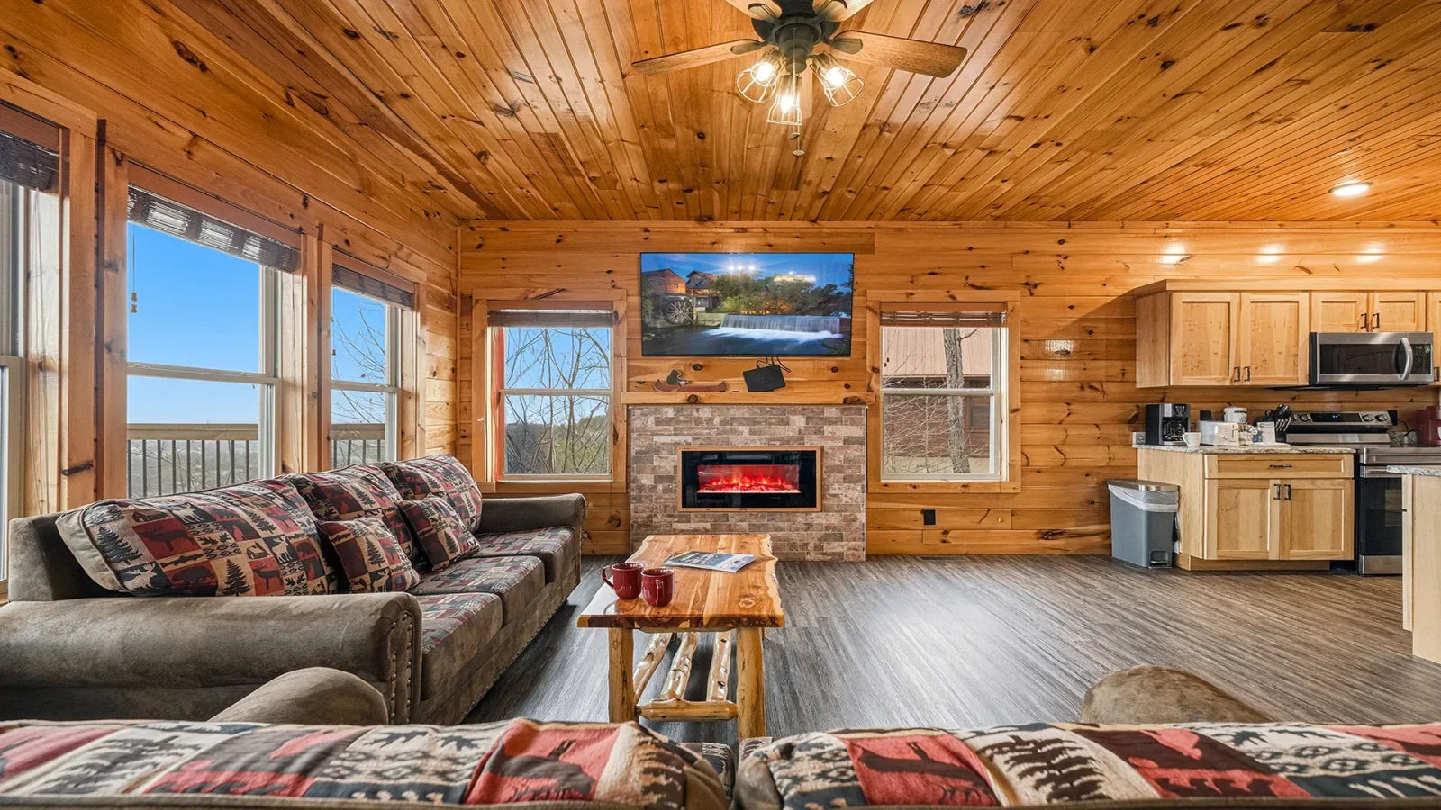 Family comfort, a large screen tv and the chance to bond.
