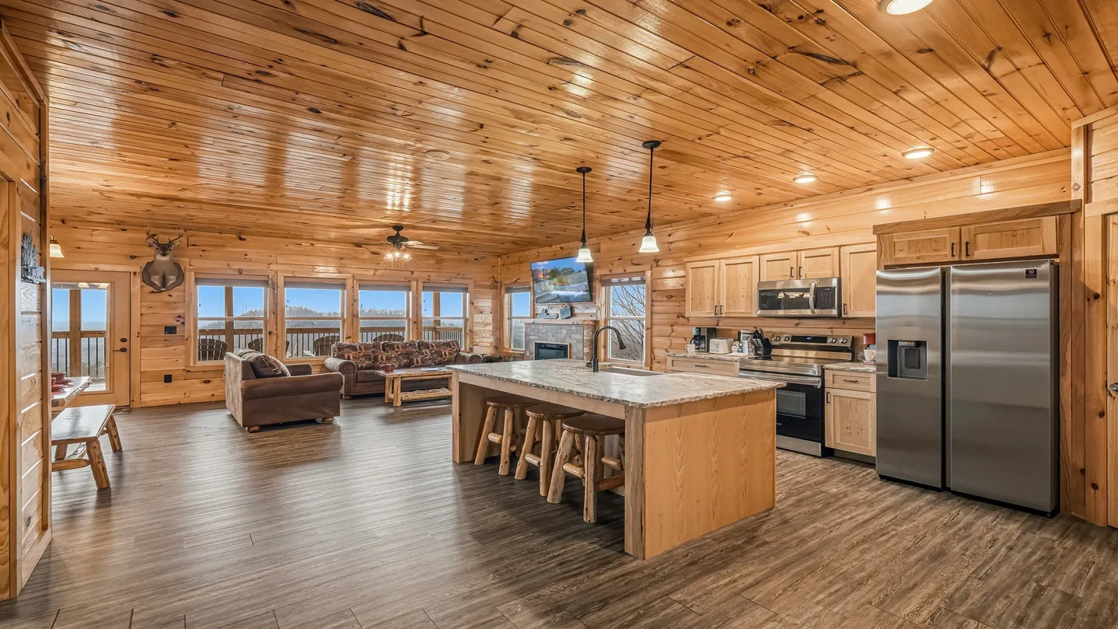 Your rental cabin's fully equipped spacious kitchen.