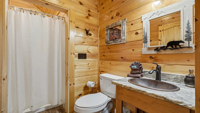 Full bath with shower.