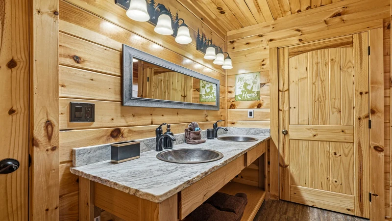 Double sink in your cabin bath.