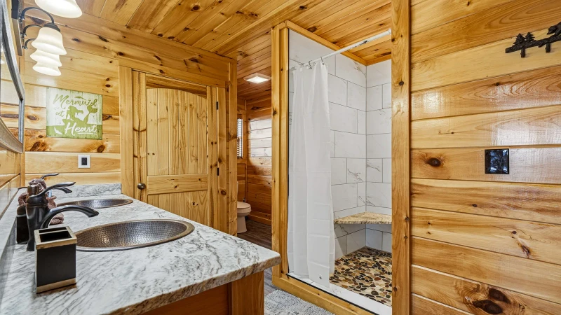 Full shower in your cabin's second bath.