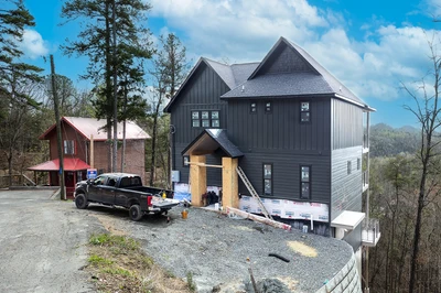Nearing completion of this wonderful Smoky Mountains cabin rental.