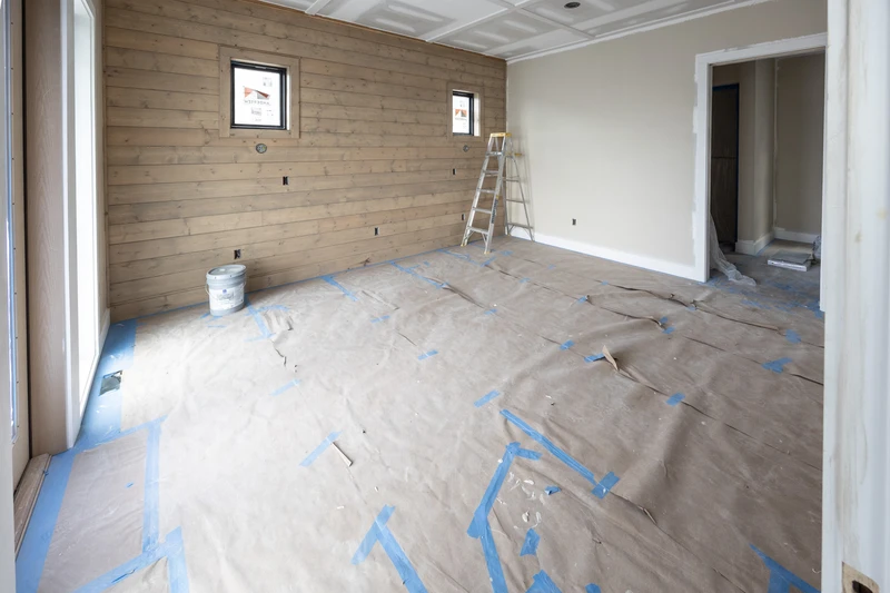 First of three bedrooms under construction.