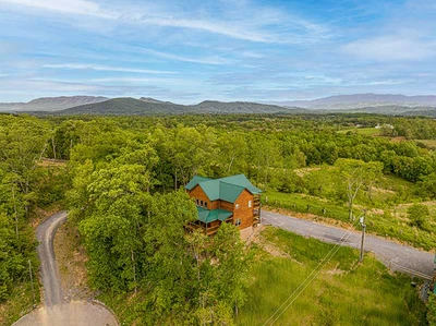 An aerial view of your cabin in the Smokies.