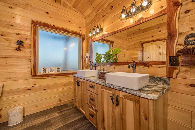 Plenty of room to get ready with double basin sinks.