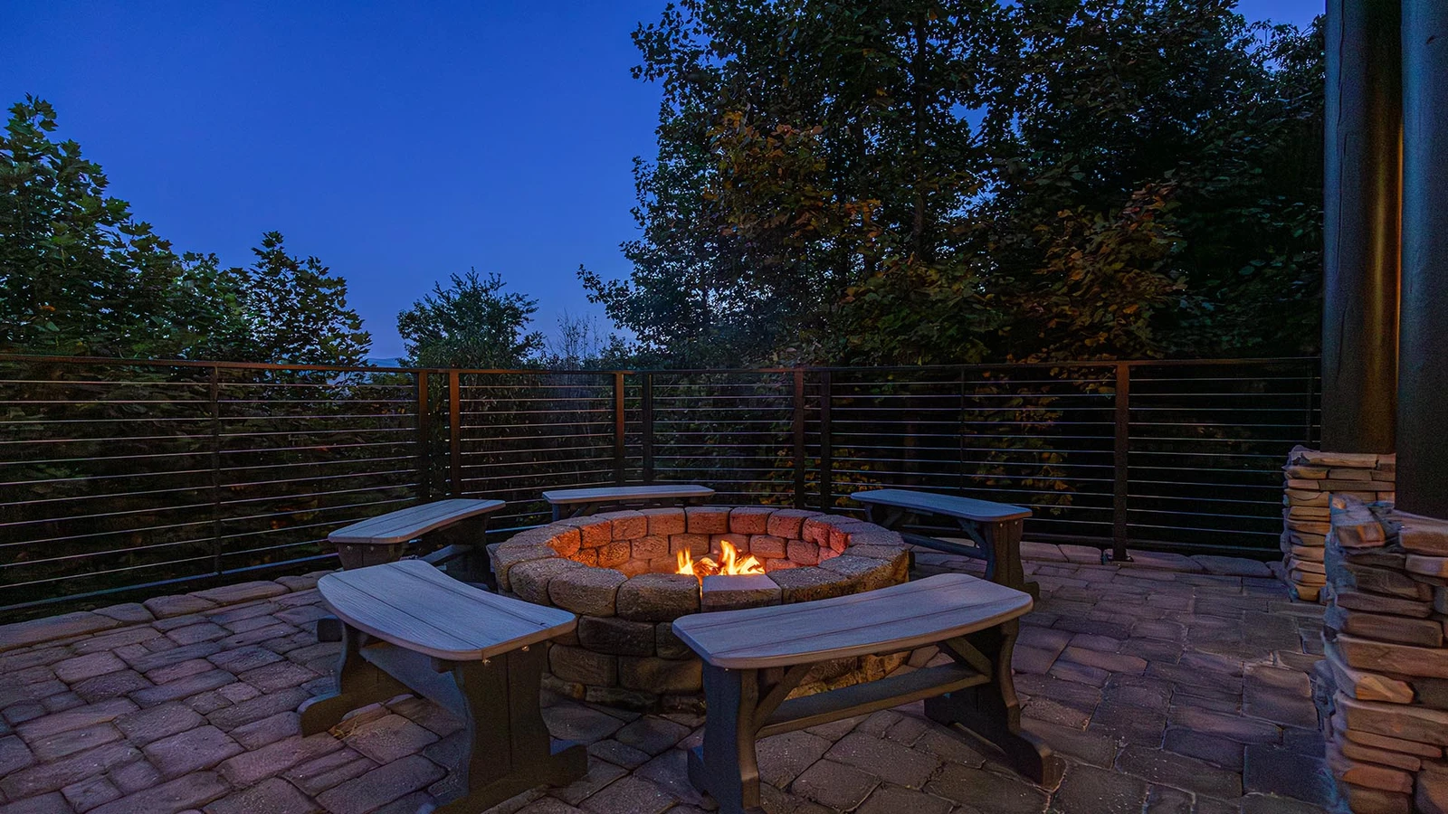 Gather round the fire pit at your cabin in the Smokies.