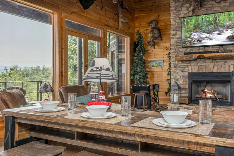 Easy to accomodate the entire family with two dining tables.
