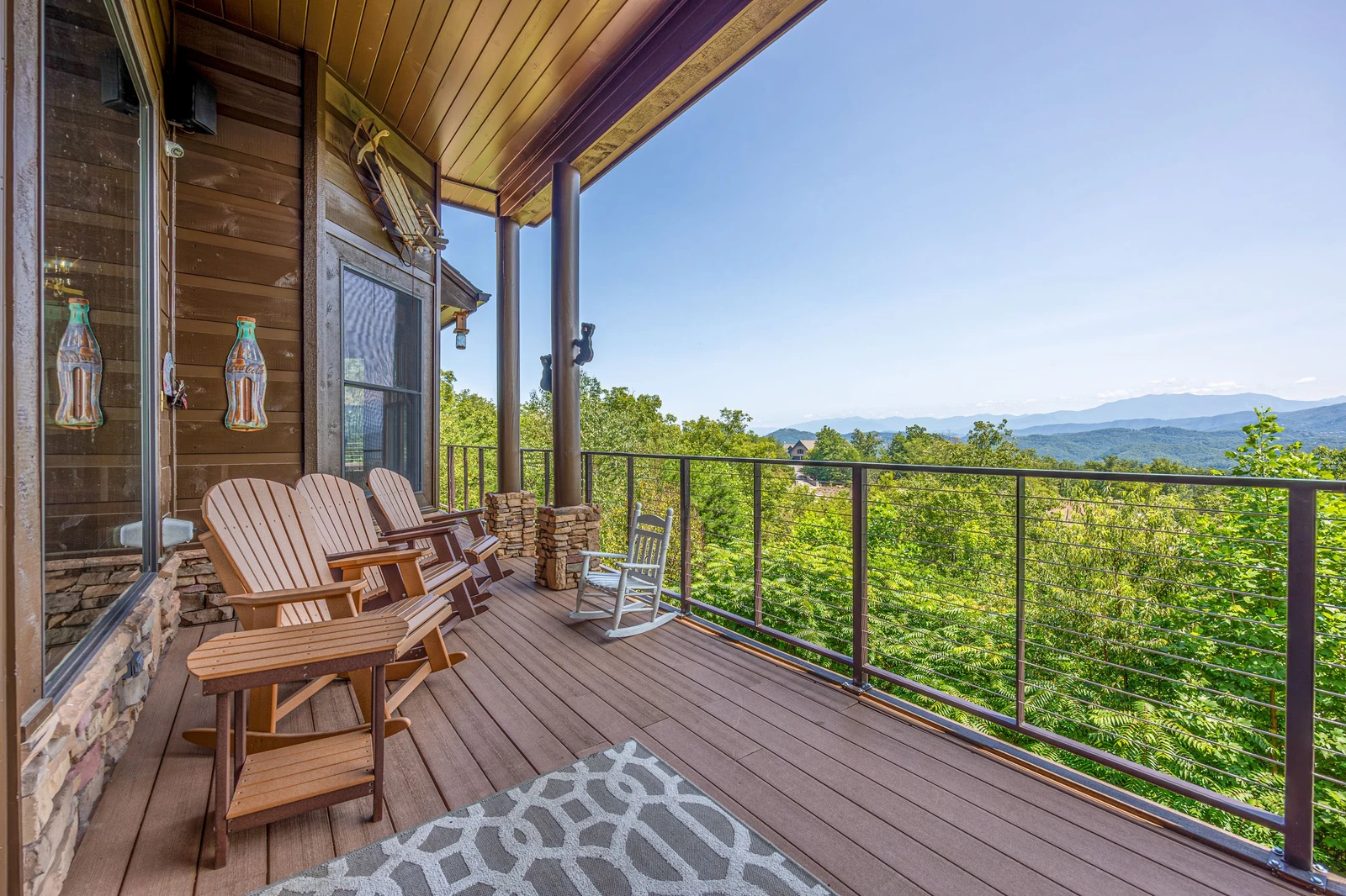 Mountain views in a relaxed vacation home setting.