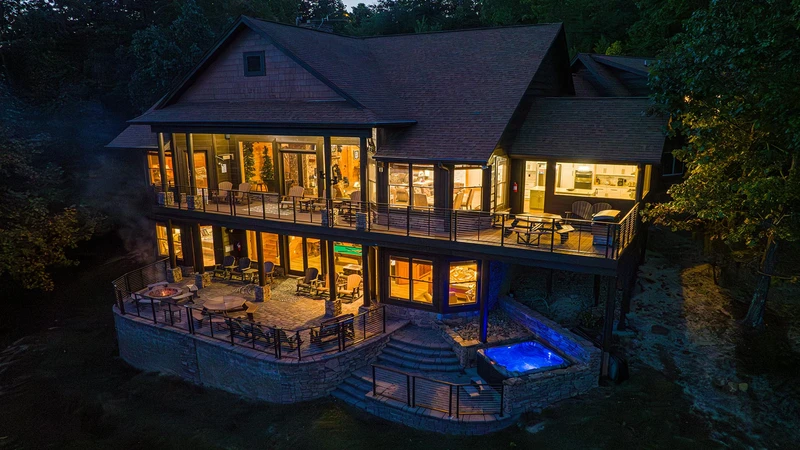 Your Smoky Mountains cabin rental at night.