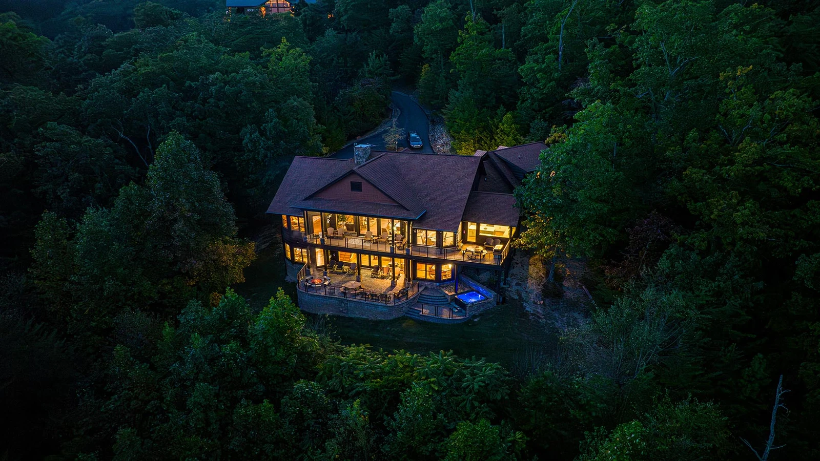 Taking in the splendor from afar of this splendid vacation cabin in the Smokies.