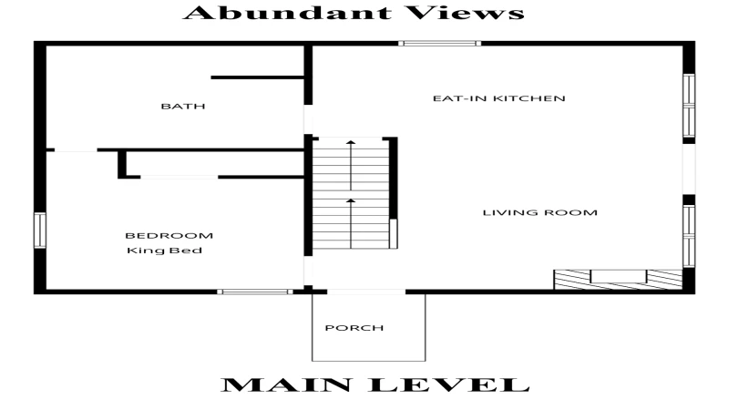 Main level floorplan for Smoky Mountains cabin rental Abundant Views.